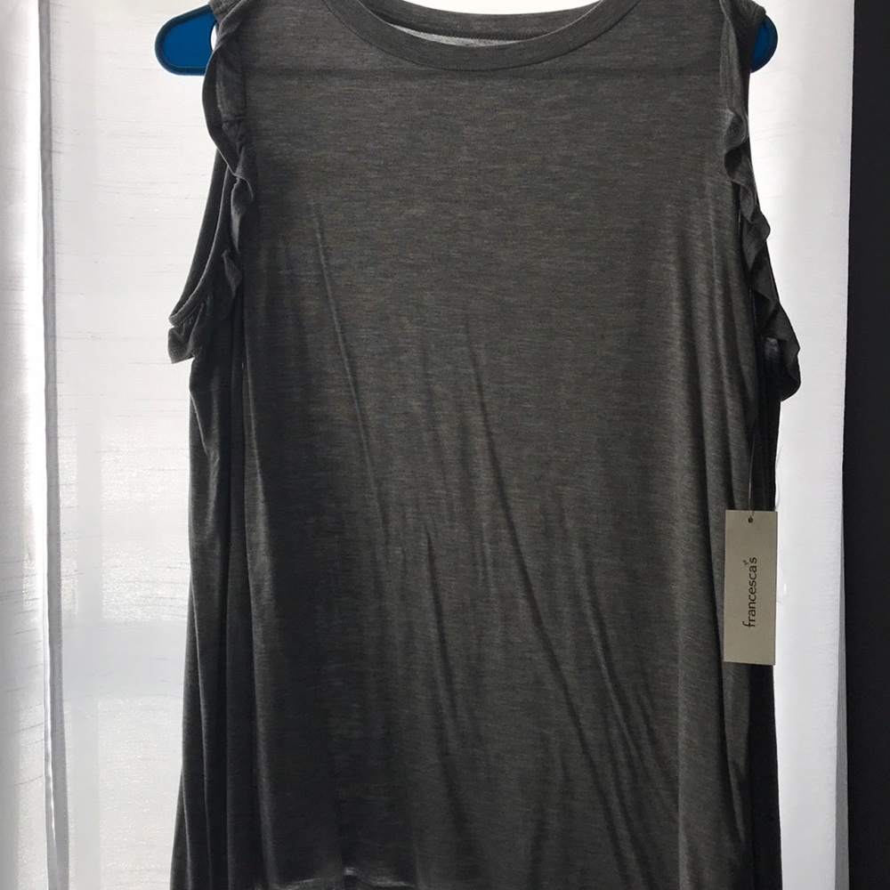 NEW WITH TAGS cold shoulder ruffle shirt